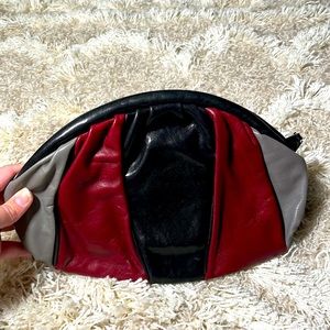 Vintage Furla Multi Toned Leather Clutch